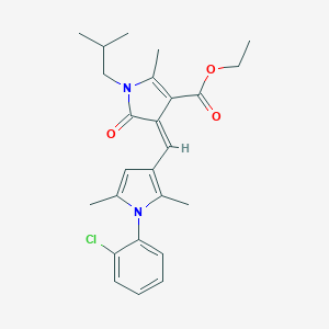 molecular formula C25H29ClN2O3 B422056 ethyl (4Z)-4-{[1-(2-chlorophenyl)-2,5-dimethyl-1H-pyrrol-3-yl]methylidene}-2-methyl-1-(2-methylpropyl)-5-oxo-4,5-dihydro-1H-pyrrole-3-carboxylate 