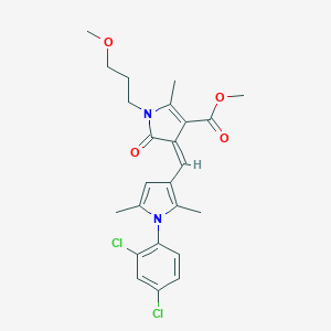 molecular formula C24H26Cl2N2O4 B422058 methyl (4Z)-4-{[1-(2,4-dichlorophenyl)-2,5-dimethyl-1H-pyrrol-3-yl]methylidene}-1-(3-methoxypropyl)-2-methyl-5-oxo-4,5-dihydro-1H-pyrrole-3-carboxylate 