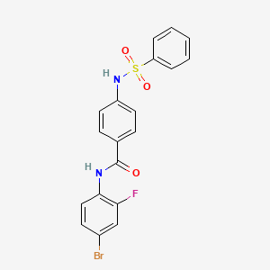 molecular formula C19H14BrFN2O3S B4220581 4-(benzenesulfonamido)-N-(4-bromo-2-fluorophenyl)benzamide 