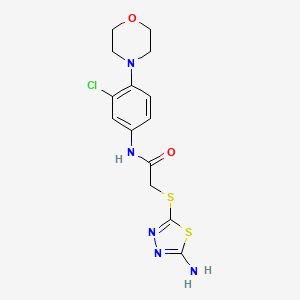 molecular formula C14H16ClN5O2S2 B4220597 2-[(5-amino-1,3,4-thiadiazol-2-yl)thio]-N-[3-chloro-4-(4-morpholinyl)phenyl]acetamide 