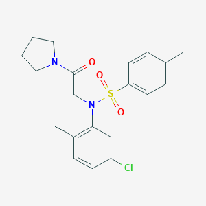 molecular formula C20H23ClN2O3S B422060 N-(5-chloro-2-methylphenyl)-4-methyl-N-(2-oxo-2-pyrrolidin-1-ylethyl)benzenesulfonamide 