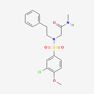 molecular formula C18H21ClN2O4S B4220610 N-METHYL-2-[N-(2-PHENYLETHYL)3-CHLORO-4-METHOXYBENZENESULFONAMIDO]ACETAMIDE 