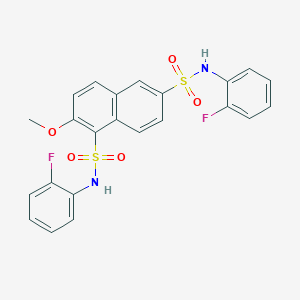 molecular formula C23H18F2N2O5S2 B4220613 N,N'-bis(2-fluorophenyl)-2-methoxy-1,6-naphthalenedisulfonamide 