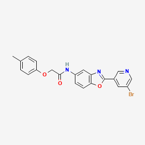 N-[2-(5-bromo-3-pyridinyl)-1,3-benzoxazol-5-yl]-2-(4-methylphenoxy)acetamide