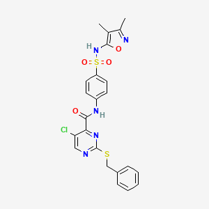 2-(benzylthio)-5-chloro-N-(4-{[(3,4-dimethyl-5-isoxazolyl)amino]sulfonyl}phenyl)-4-pyrimidinecarboxamide