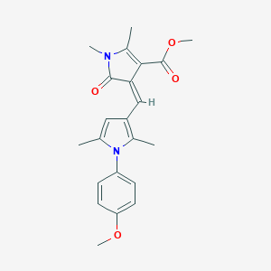 molecular formula C22H24N2O4 B422064 methyl (4Z)-4-{[1-(4-methoxyphenyl)-2,5-dimethyl-1H-pyrrol-3-yl]methylidene}-1,2-dimethyl-5-oxo-4,5-dihydro-1H-pyrrole-3-carboxylate 
