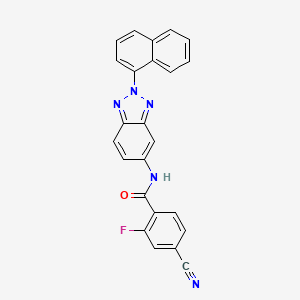 molecular formula C24H14FN5O B4220640 4-CYANO-2-FLUORO-N-[2-(NAPHTHALEN-1-YL)-2H-1,2,3-BENZOTRIAZOL-5-YL]BENZAMIDE 