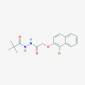 molecular formula C17H19BrN2O3 B4220641 N'-{[(1-bromo-2-naphthyl)oxy]acetyl}-2,2-dimethylpropanohydrazide 