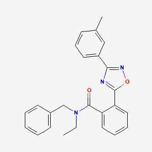 molecular formula C25H23N3O2 B4220657 N-benzyl-N-ethyl-2-[3-(3-methylphenyl)-1,2,4-oxadiazol-5-yl]benzamide 