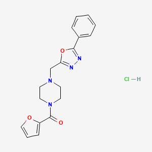 molecular formula C18H19ClN4O3 B4220669 Furan-2-yl-[4-[(5-phenyl-1,3,4-oxadiazol-2-yl)methyl]piperazin-1-yl]methanone;hydrochloride 