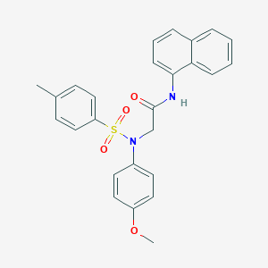 molecular formula C26H24N2O4S B422067 2-{[4-(methyloxy)phenyl][(4-methylphenyl)sulfonyl]amino}-N-naphthalen-1-ylacetamide 