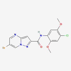 molecular formula C15H12BrClN4O3 B4220673 6-bromo-N-(4-chloro-2,5-dimethoxyphenyl)pyrazolo[1,5-a]pyrimidine-2-carboxamide 