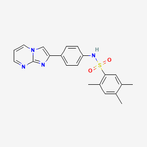 molecular formula C21H20N4O2S B4220676 N-(4-imidazo[1,2-a]pyrimidin-2-ylphenyl)-2,4,5-trimethylbenzenesulfonamide 