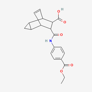 7-({[4-(ethoxycarbonyl)phenyl]amino}carbonyl)tricyclo[3.2.2.0~2,4~]non-8-ene-6-carboxylic acid