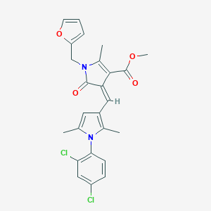 molecular formula C25H22Cl2N2O4 B422070 methyl (4Z)-4-{[1-(2,4-dichlorophenyl)-2,5-dimethyl-1H-pyrrol-3-yl]methylidene}-1-(furan-2-ylmethyl)-2-methyl-5-oxo-4,5-dihydro-1H-pyrrole-3-carboxylate 
