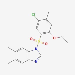 molecular formula C18H19ClN2O3S B4220708 1-(5-chloro-2-ethoxy-4-methylbenzenesulfonyl)-5,6-dimethyl-1H-1,3-benzodiazole 