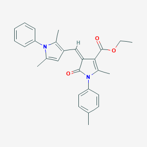 molecular formula C28H28N2O3 B422071 ethyl (4Z)-4-[(2,5-dimethyl-1-phenyl-1H-pyrrol-3-yl)methylidene]-2-methyl-1-(4-methylphenyl)-5-oxo-4,5-dihydro-1H-pyrrole-3-carboxylate 