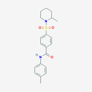 molecular formula C20H24N2O3S B422072 N-(4-methylphenyl)-4-[(2-methylpiperidin-1-yl)sulfonyl]benzamide 