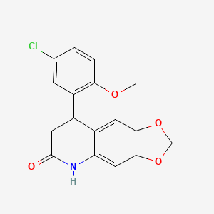 molecular formula C18H16ClNO4 B4220742 8-(5-chloro-2-ethoxyphenyl)-7,8-dihydro[1,3]dioxolo[4,5-g]quinolin-6(5H)-one 