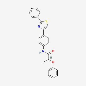 molecular formula C24H20N2O2S B4220765 2-phenoxy-N-[4-(2-phenyl-1,3-thiazol-4-yl)phenyl]propanamide 