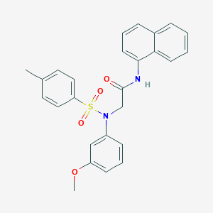 molecular formula C26H24N2O4S B422077 2-{3-methoxy[(4-methylphenyl)sulfonyl]anilino}-N-(1-naphthyl)acetamide 
