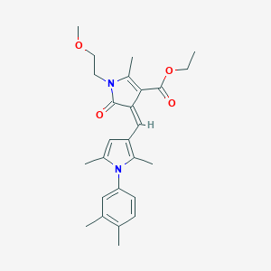 ethyl (4Z)-4-{[1-(3,4-dimethylphenyl)-2,5-dimethyl-1H-pyrrol-3-yl]methylidene}-1-(2-methoxyethyl)-2-methyl-5-oxo-4,5-dihydro-1H-pyrrole-3-carboxylate