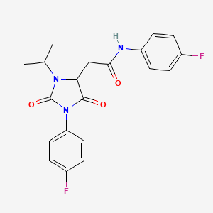 molecular formula C20H19F2N3O3 B4220782 N-(4-fluorophenyl)-2-[1-(4-fluorophenyl)-3-isopropyl-2,5-dioxo-4-imidazolidinyl]acetamide 