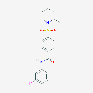 molecular formula C19H21IN2O3S B422082 N-(3-iodophenyl)-4-[(2-methylpiperidin-1-yl)sulfonyl]benzamide 
