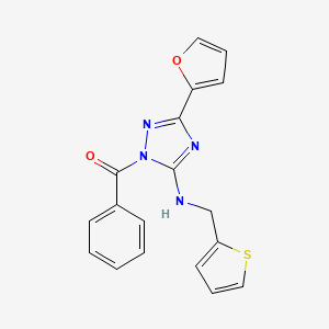 molecular formula C18H14N4O2S B4220823 1-BENZOYL-3-(FURAN-2-YL)-N-[(THIOPHEN-2-YL)METHYL]-1H-1,2,4-TRIAZOL-5-AMINE 