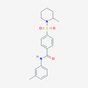 molecular formula C20H24N2O3S B422083 N-(3-methylphenyl)-4-[(2-methylpiperidin-1-yl)sulfonyl]benzamide 