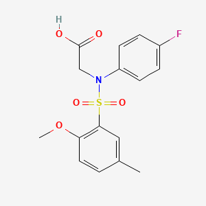 molecular formula C16H16FNO5S B4220830 N-(4-fluorophenyl)-N-[(2-methoxy-5-methylphenyl)sulfonyl]glycine 