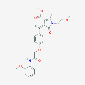 molecular formula C26H28N2O7 B422085 methyl 4-{4-[2-(2-methoxyanilino)-2-oxoethoxy]benzylidene}-1-(2-methoxyethyl)-2-methyl-5-oxo-4,5-dihydro-1H-pyrrole-3-carboxylate 