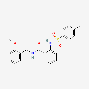 molecular formula C22H22N2O4S B4220854 N-(2-methoxybenzyl)-2-{[(4-methylphenyl)sulfonyl]amino}benzamide 