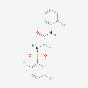 molecular formula C15H13BrCl2N2O3S B4220856 N-(2-bromophenyl)-2-[(2,5-dichlorophenyl)sulfonylamino]propanamide 