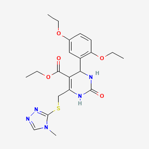 ethyl 4-(2,5-diethoxyphenyl)-6-{[(4-methyl-4H-1,2,4-triazol-3-yl)thio]methyl}-2-oxo-1,2,3,4-tetrahydro-5-pyrimidinecarboxylate