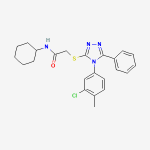 molecular formula C23H25ClN4OS B4220878 2-{[4-(3-chloro-4-methylphenyl)-5-phenyl-4H-1,2,4-triazol-3-yl]sulfanyl}-N-cyclohexylacetamide 