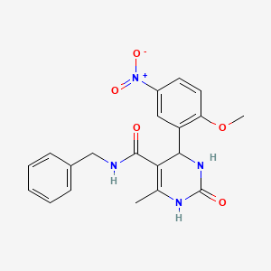 N-benzyl-4-(2-methoxy-5-nitrophenyl)-6-methyl-2-oxo-3,4-dihydro-1H-pyrimidine-5-carboxamide