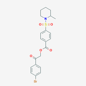 molecular formula C21H22BrNO5S B422088 2-(4-Bromophenyl)-2-oxoethyl 4-[(2-methyl-1-piperidinyl)sulfonyl]benzoate 