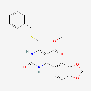 ETHYL 4-(2H-1,3-BENZODIOXOL-5-YL)-6-[(BENZYLSULFANYL)METHYL]-2-OXO-1,2,3,4-TETRAHYDROPYRIMIDINE-5-CARBOXYLATE