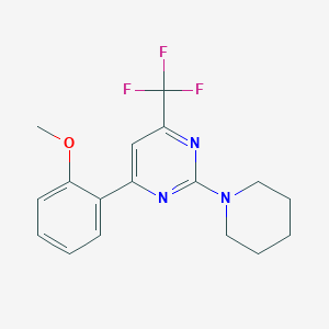 4-(2-methoxyphenyl)-2-(1-piperidinyl)-6-(trifluoromethyl)pyrimidine