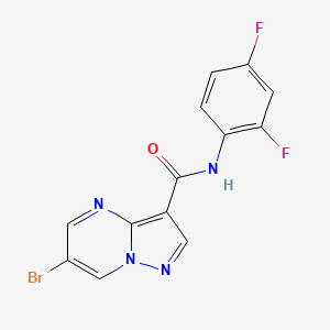 molecular formula C13H7BrF2N4O B4220893 6-bromo-N-(2,4-difluorophenyl)pyrazolo[1,5-a]pyrimidine-3-carboxamide 