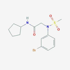 molecular formula C14H19BrN2O3S B422090 2-[3-bromo(methylsulfonyl)anilino]-N-cyclopentylacetamide 