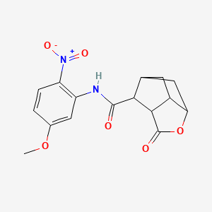 molecular formula C16H16N2O6 B4220903 N-(5-methoxy-2-nitrophenyl)-2-oxohexahydro-2H-3,5-methanocyclopenta[b]furan-7-carboxamide 