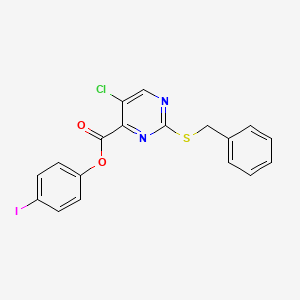 molecular formula C18H12ClIN2O2S B4220918 4-iodophenyl 2-(benzylthio)-5-chloro-4-pyrimidinecarboxylate 