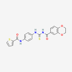 N-[({4-[(2-thienylcarbonyl)amino]phenyl}amino)carbonothioyl]-2,3-dihydro-1,4-benzodioxine-6-carboxamide