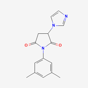 molecular formula C15H15N3O2 B4220937 1-(3,5-dimethylphenyl)-3-(1H-imidazol-1-yl)-2,5-pyrrolidinedione 