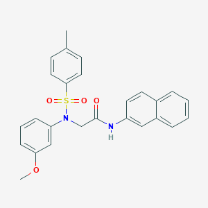 molecular formula C26H24N2O4S B422095 2-{3-methoxy[(4-methylphenyl)sulfonyl]anilino}-N-(2-naphthyl)acetamide 