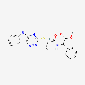 Methyl 2-[2-[(5-methyl-[1,2,4]triazino[5,6-b]indol-3-yl)sulfanyl]butanoylamino]-2-phenylacetate