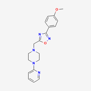 molecular formula C19H21N5O2 B4220963 1-{[3-(4-methoxyphenyl)-1,2,4-oxadiazol-5-yl]methyl}-4-(2-pyridinyl)piperazine 