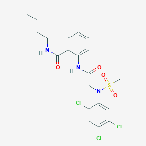 molecular formula C20H22Cl3N3O4S B4220971 N-butyl-2-{[N-(methylsulfonyl)-N-(2,4,5-trichlorophenyl)glycyl]amino}benzamide 